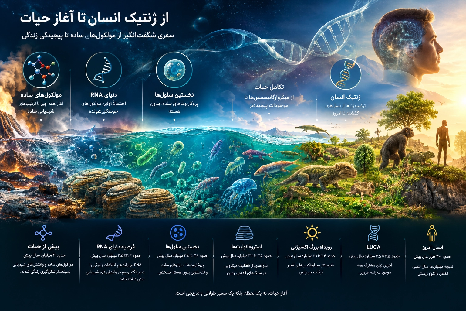 از ژنتیک انسان تا آغاز حیات؛ زندگی روی زمین از کجا شروع شد؟